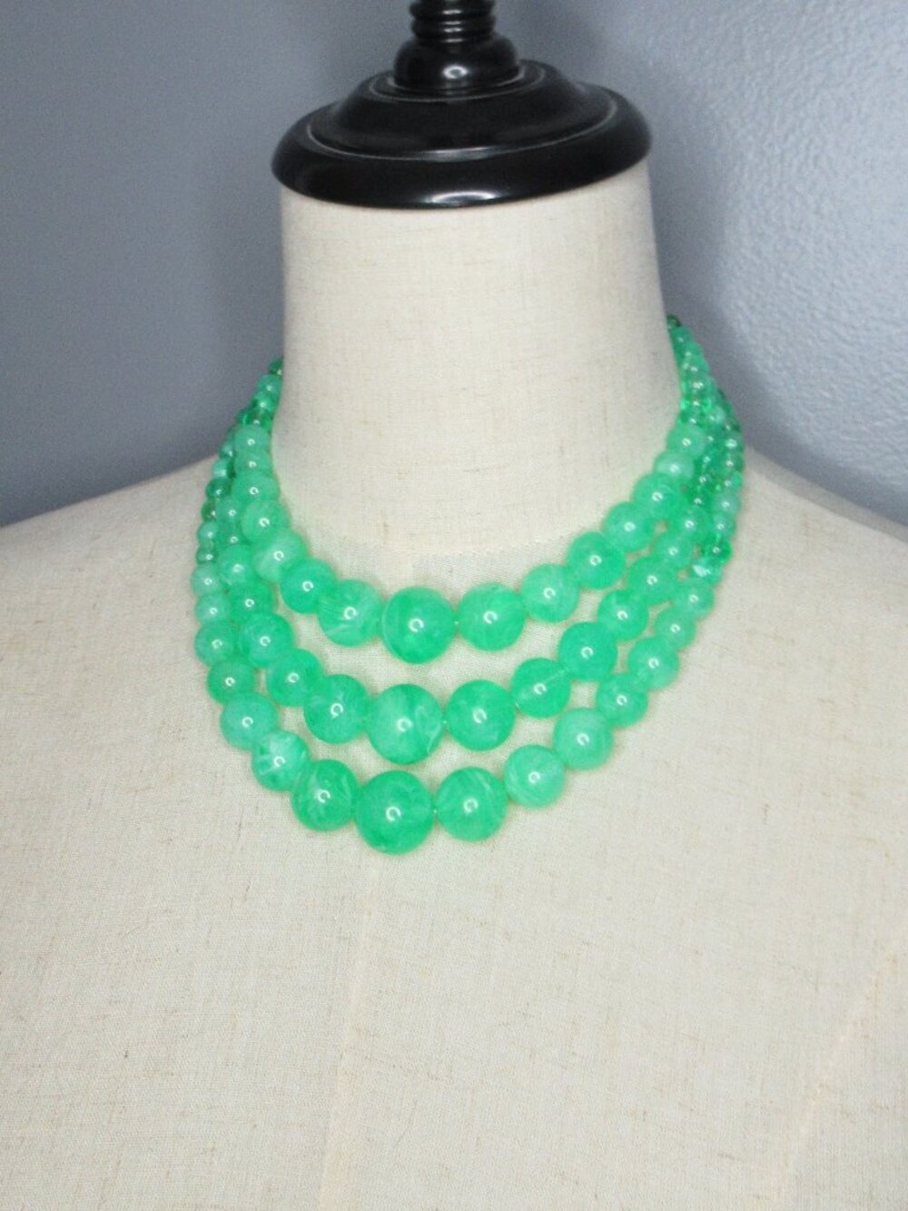 Triple Strand Vintage bead necklace